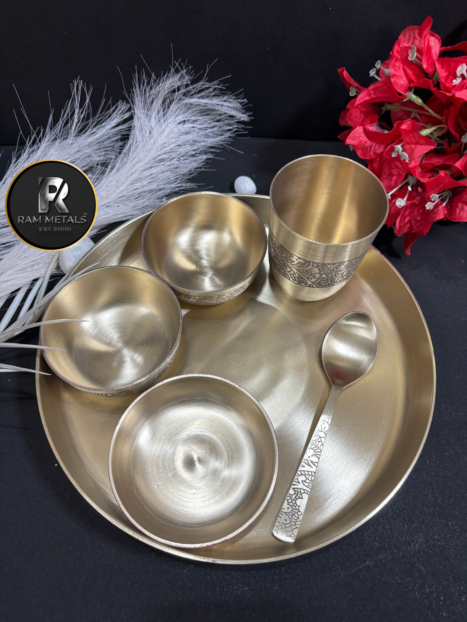 Premium Bronze Etching Thali Set (Kansa Dinner Set) - Handcrafted Manufacturer, Supplier, Wholesaler & Exporter in India